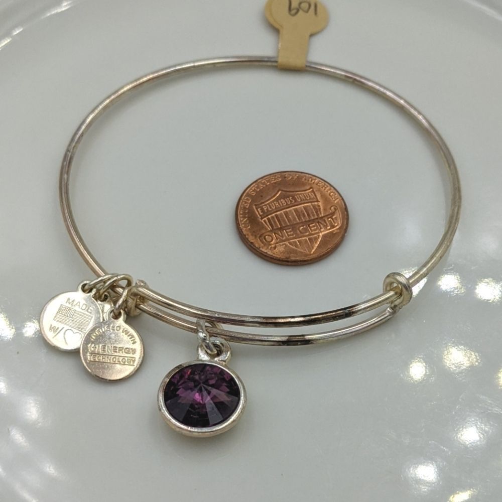 Alex and Ani Rafaleian Gold Amethyst Feb Bracelet
